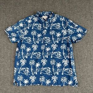 Wallace & Barnes Polo Men's M Hawaiian Tropical Print Short Sleeve Casual Beach‎